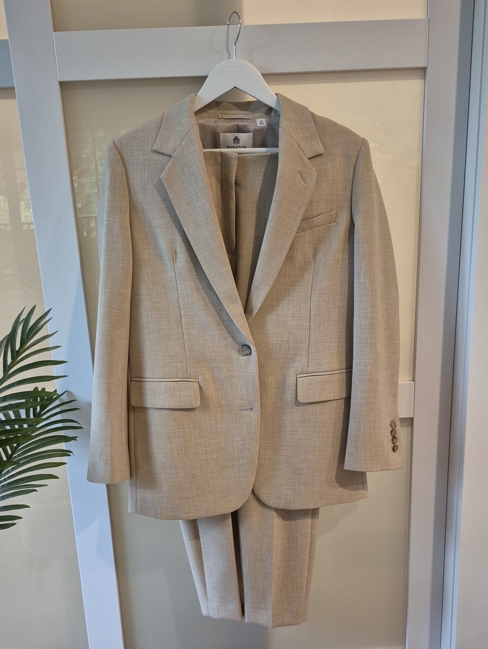 NEVER WORN Babaton Beige Two-Piece Women's Suit Blazer & Trousers